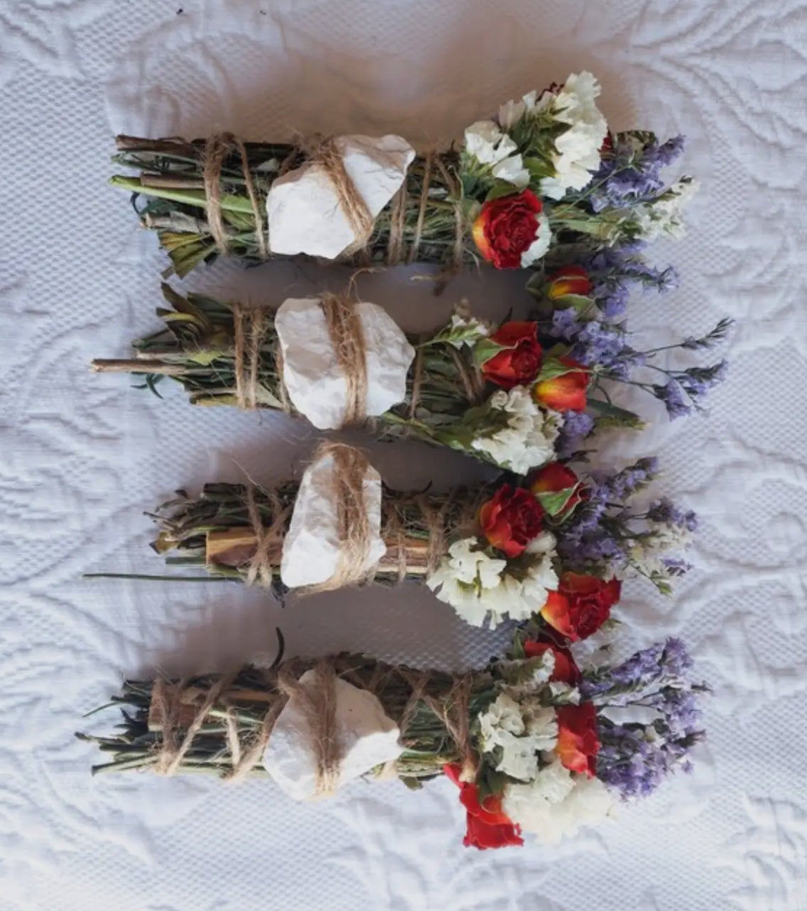 White Howlite, Palo Santo, Rosemary, white sage and lavender Smudgie