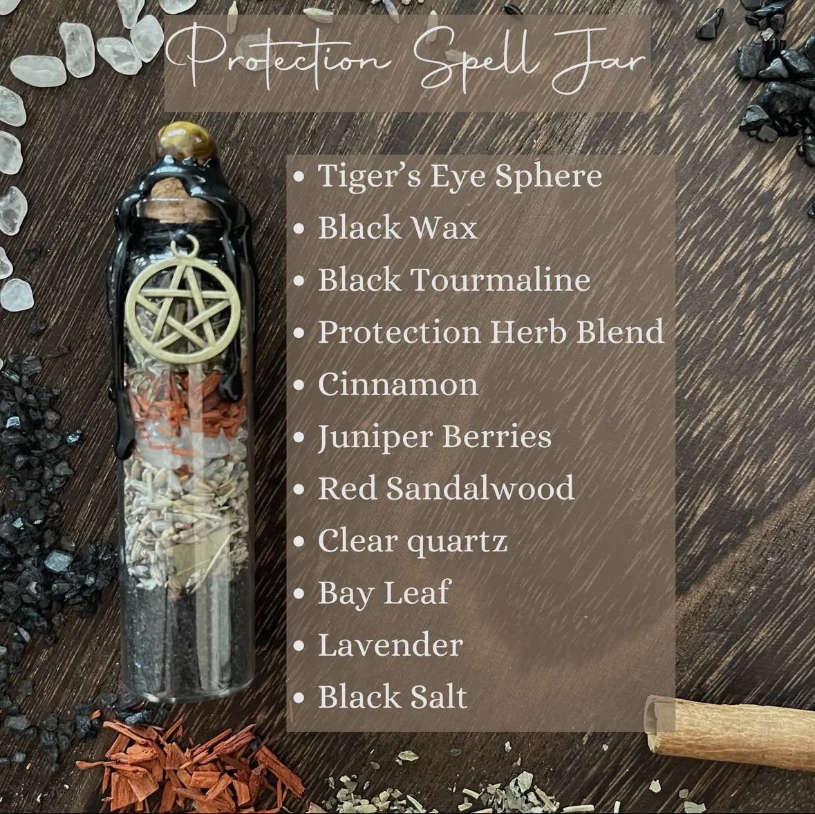 Protection spell jar, intention jar, witches spell jar