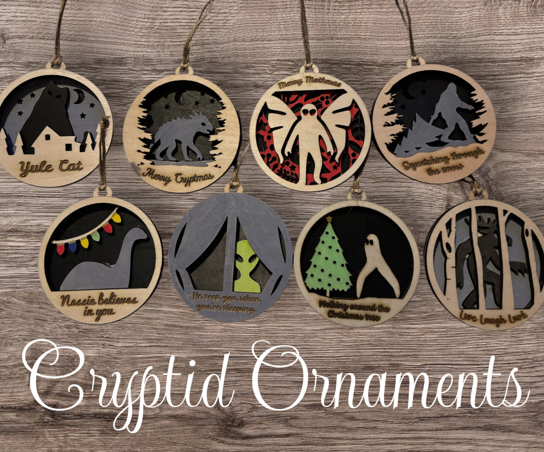 Cryptid Christmas Ornaments