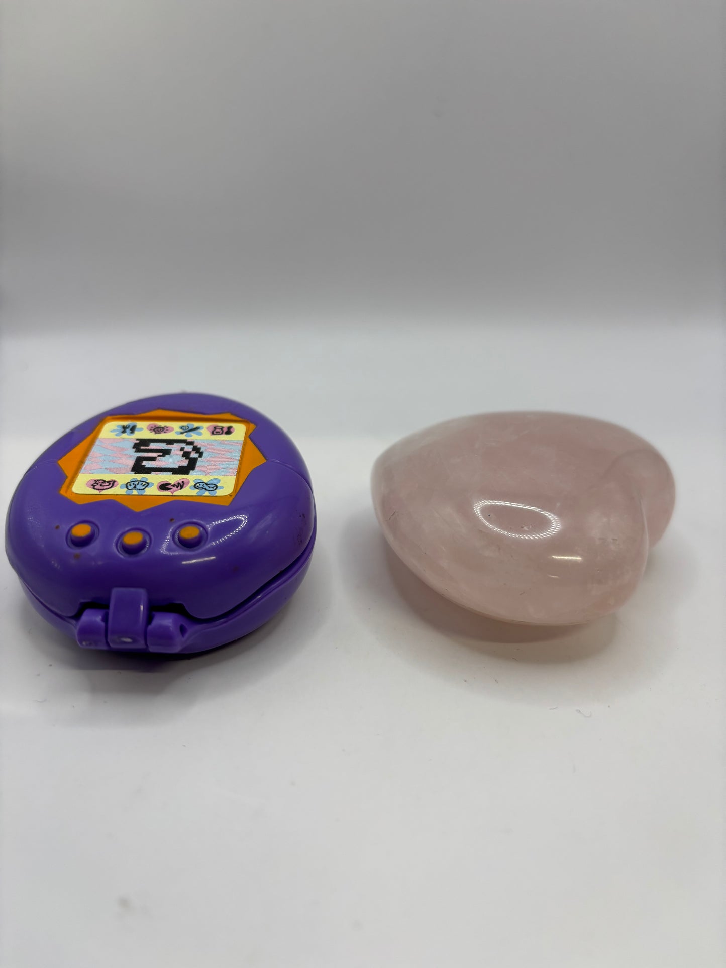 Rose quartz crystal heart