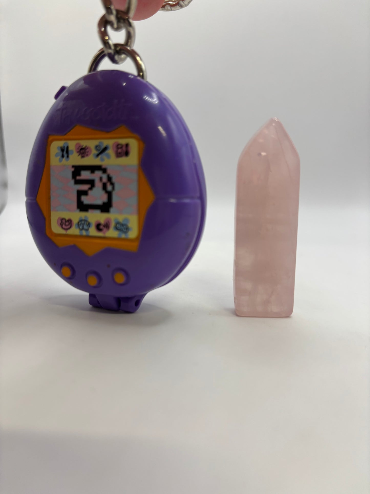Rose quartz crystal tower