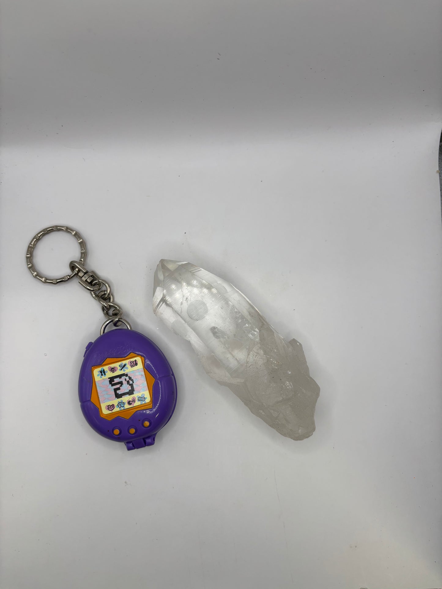 Crystal clear raw quartz point