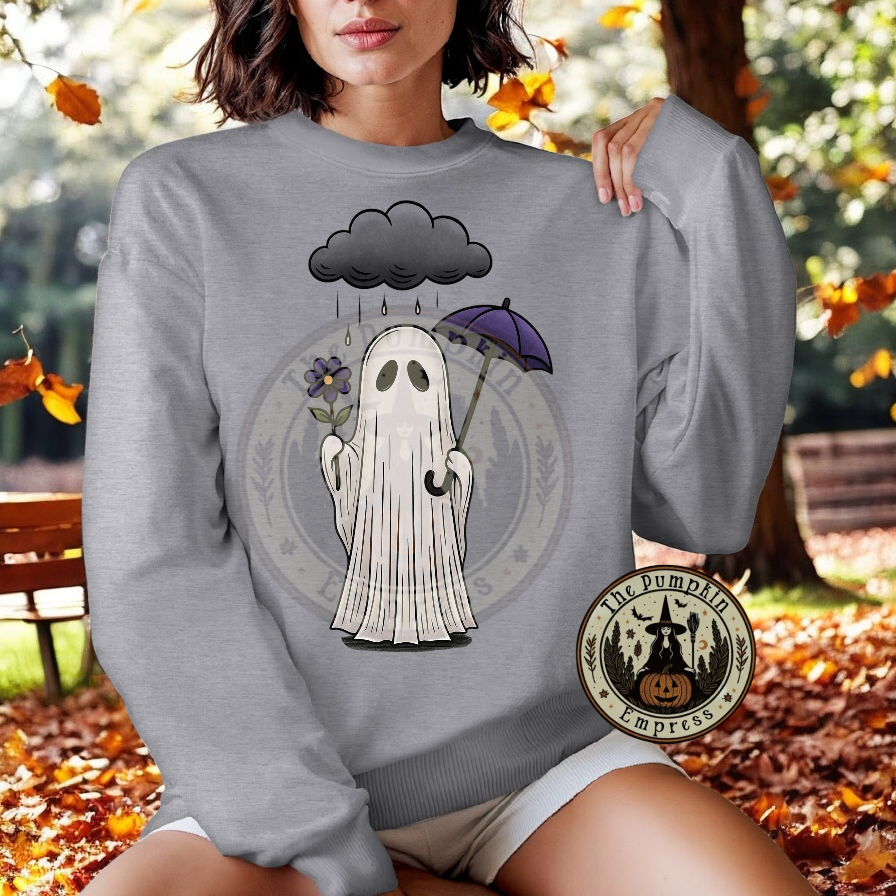 Rainy day ghosty hoodie/crewneck sweater