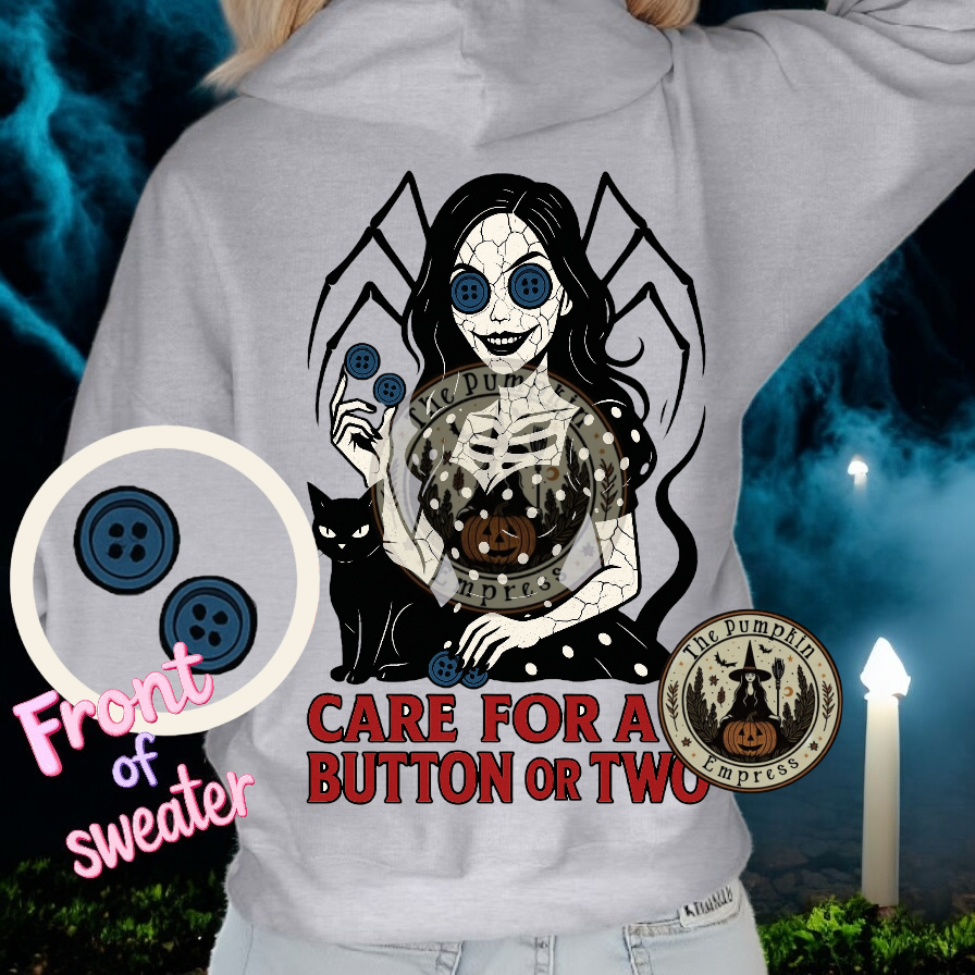 A button or two hoodie/crewneck sweater go