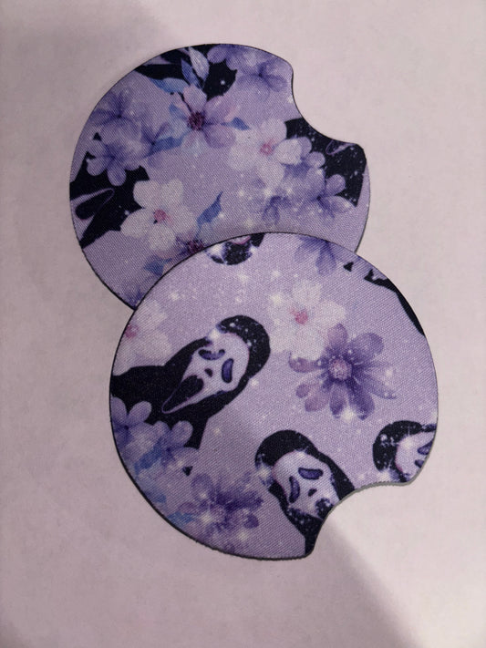 Scream mini floral coasters
