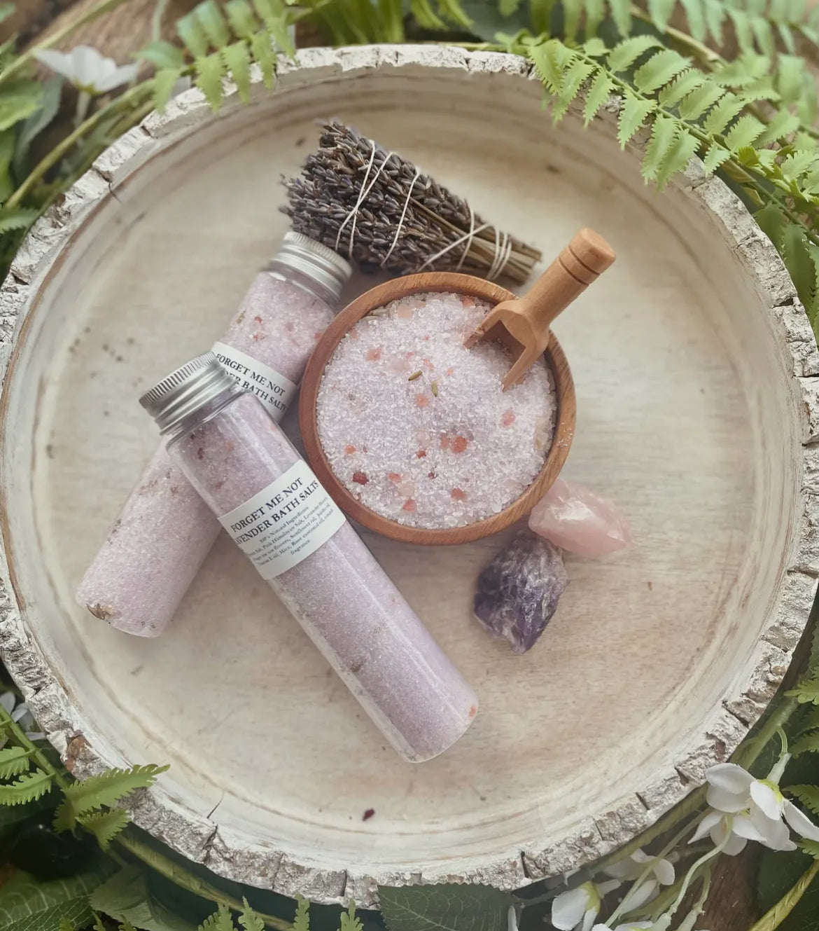 Forget me not Lavender herbal Bath Salt tube