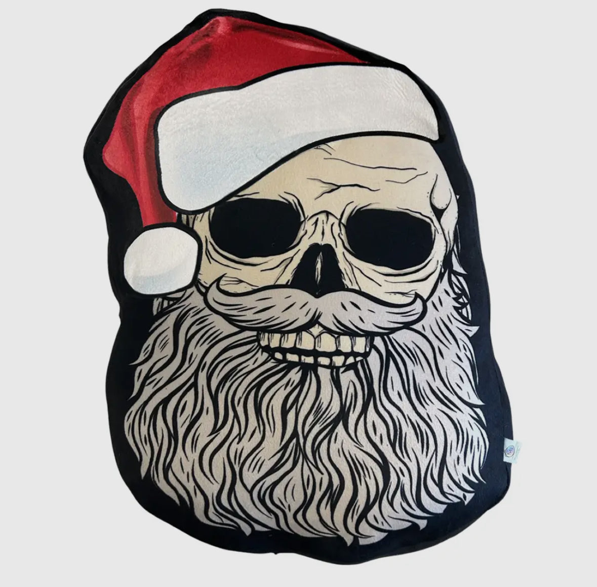 Skeleton Santa Pillow