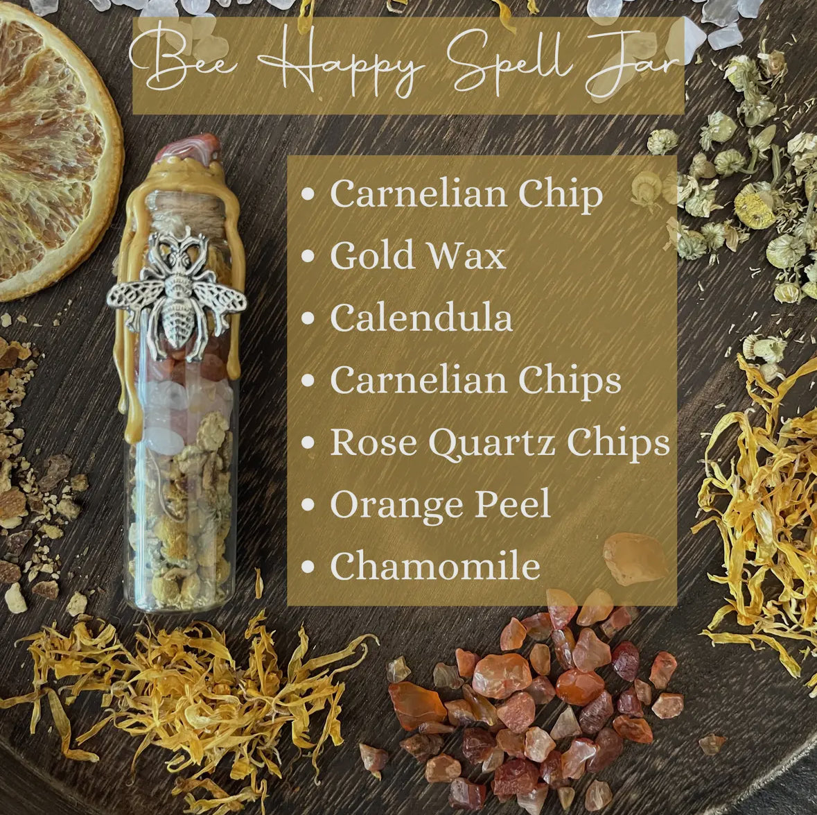 Bee happy spell jar, intention jar, witches spell jar