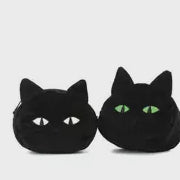 Black kitty soft coin purse with keychain clip!
