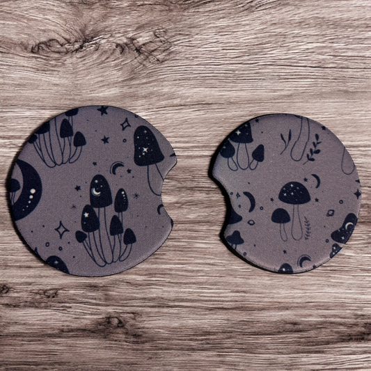 Magical mushrooms car coasters