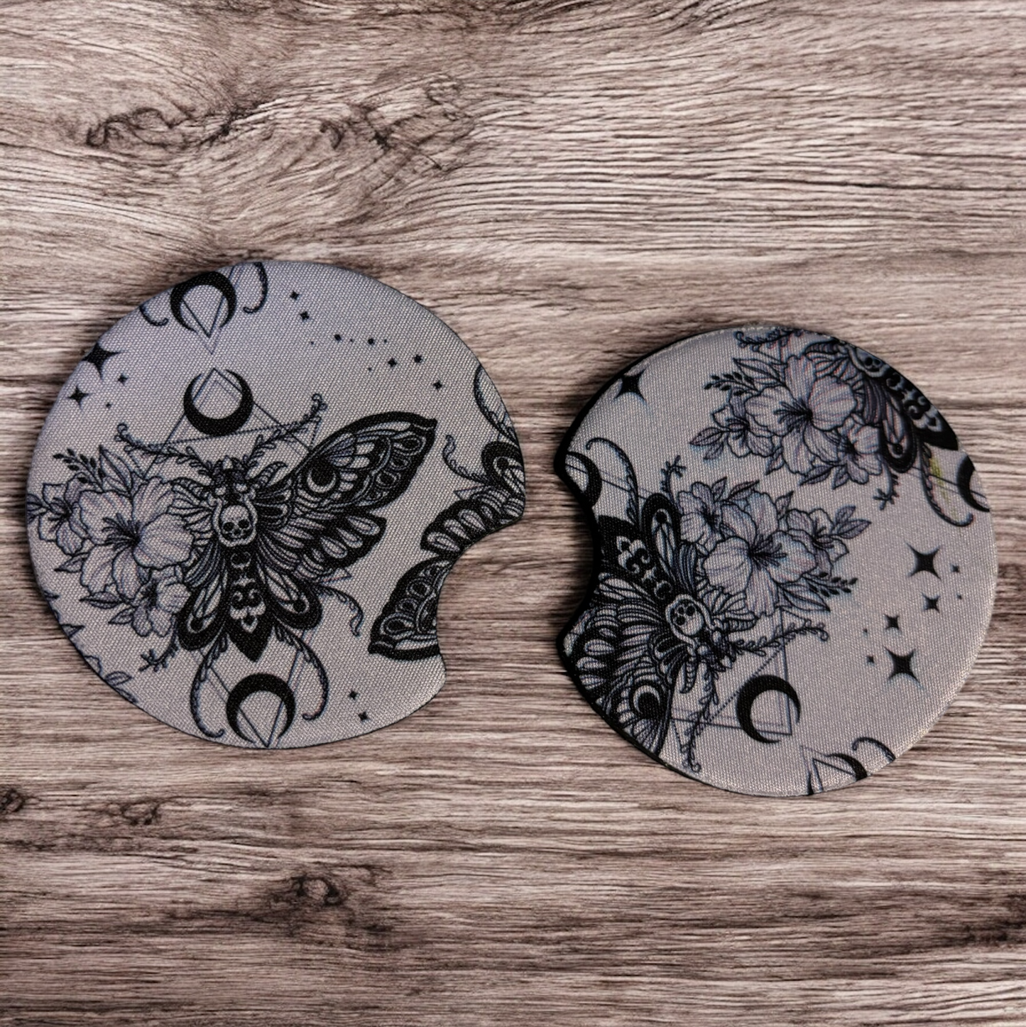 Moth car coasters