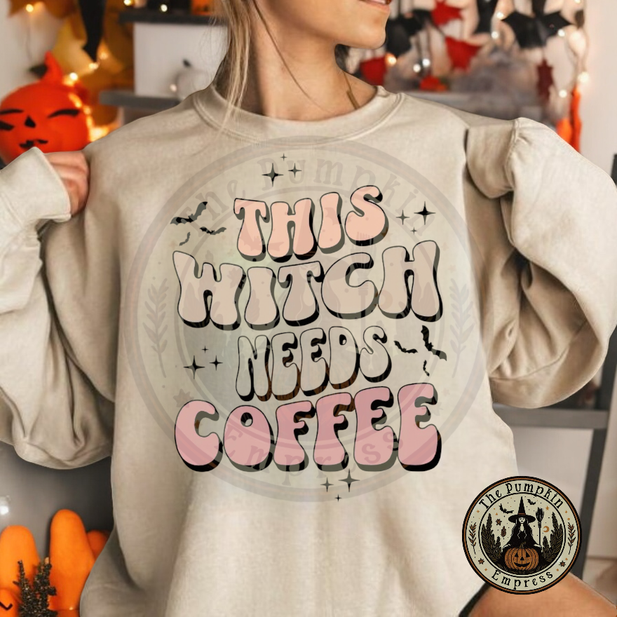 This witch needs coffee crewneck