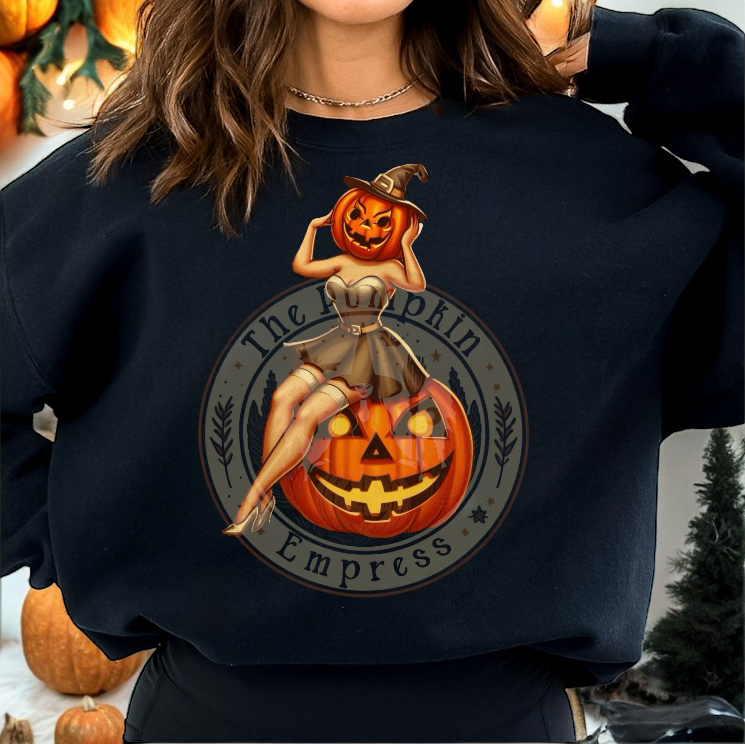 Retro pumpkin pin up crewneck