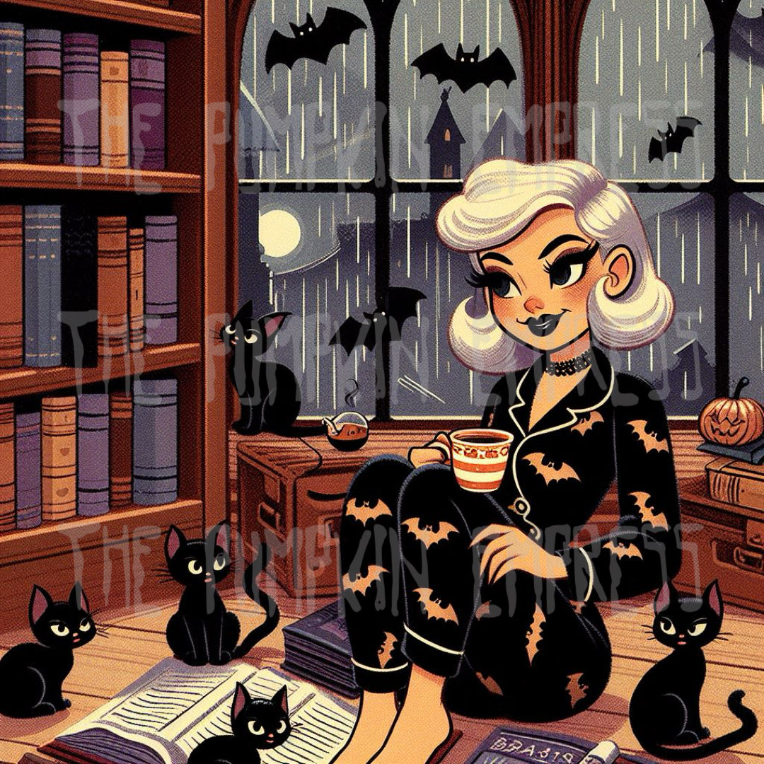 Bats Cats and Books PRINT