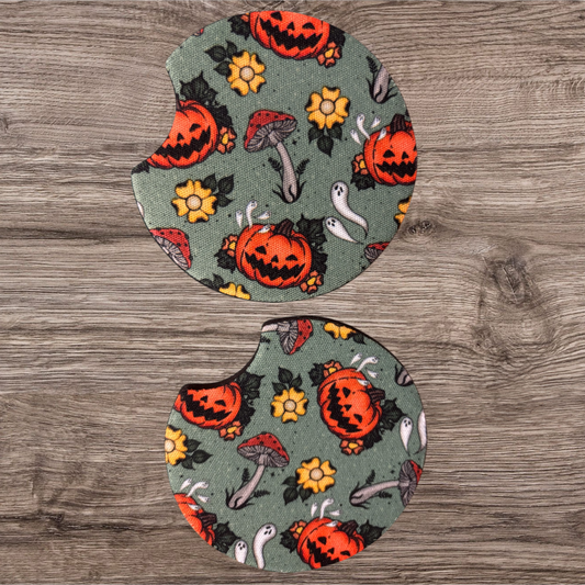 Ghosts and pumpkins  coasters