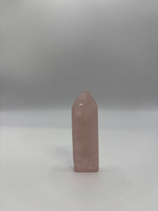 Rose quartz crystal tower