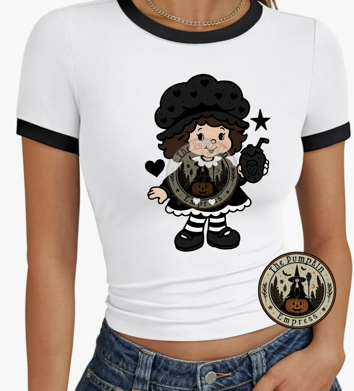 Goth Strawberry Ringer tee