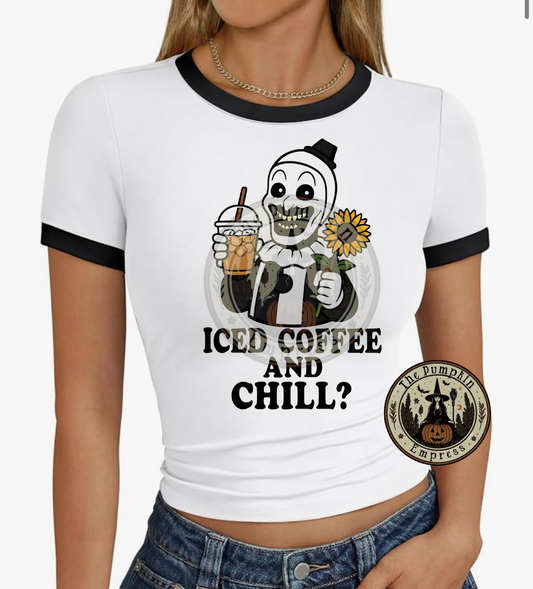 Ice coffee and chill Ringer tee