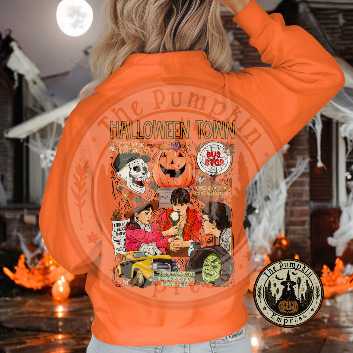 Halloween town hooded sweater