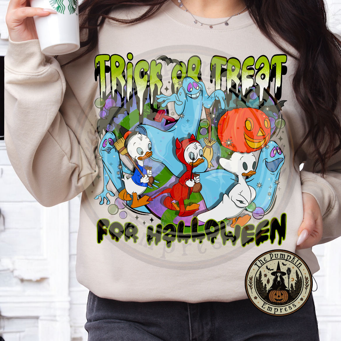 Trick or treat for Halloween crewneck