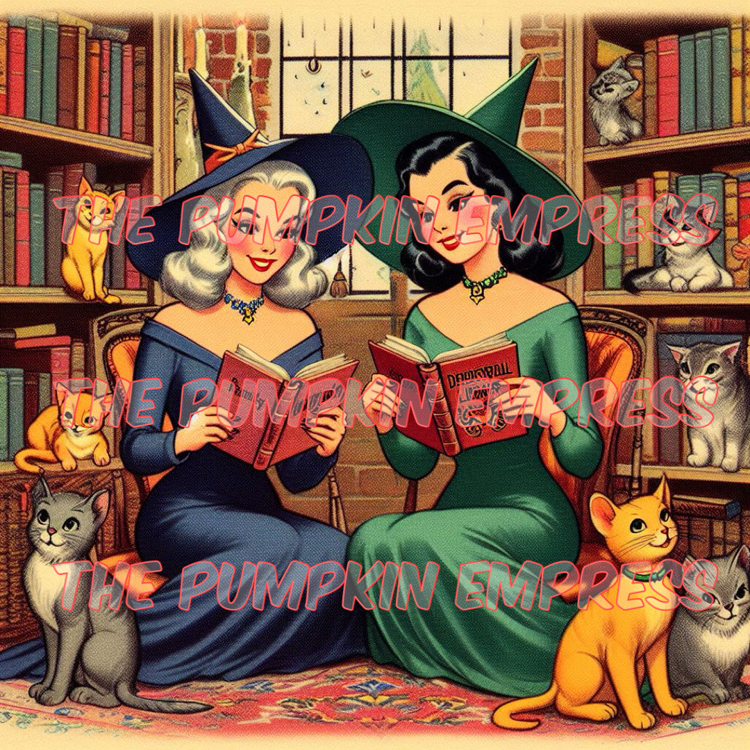 Witches and books print