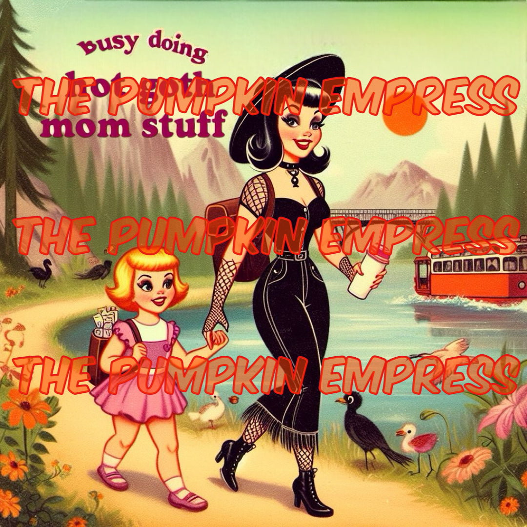 Hot goth mom camping PRINT