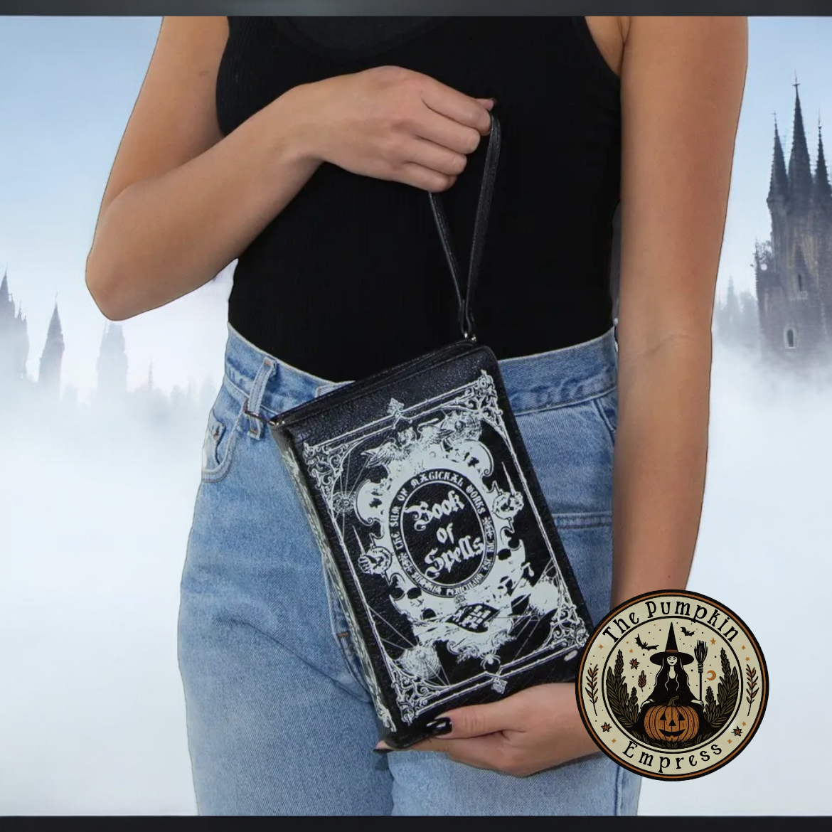 Glow in the dark Book of Spells crossbody purse