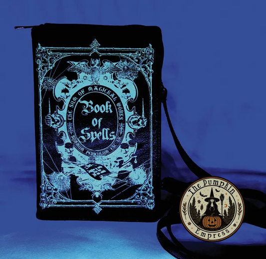 Glow in the dark Book of Spells crossbody purse