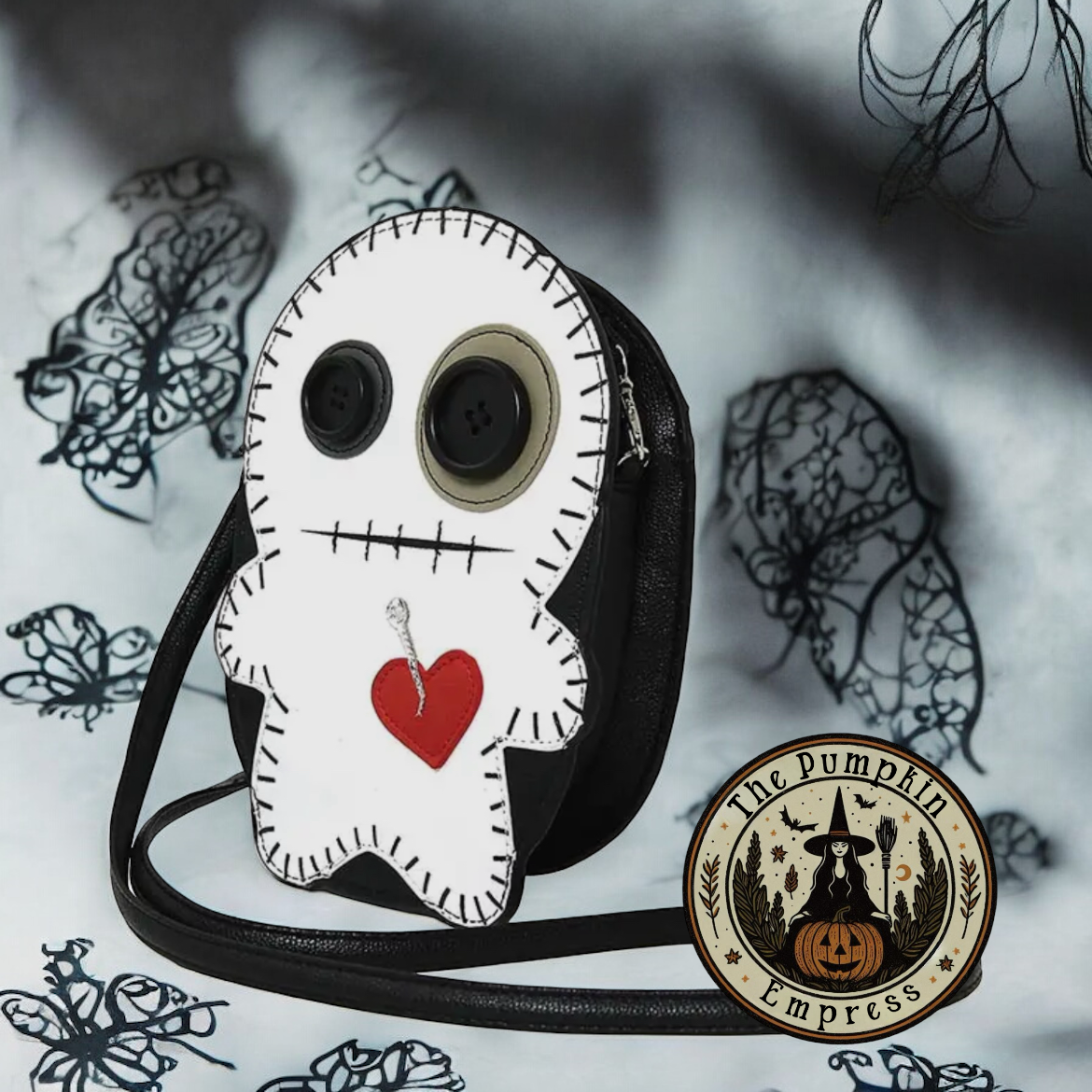 Stitched voodoo doll  crossbody purse