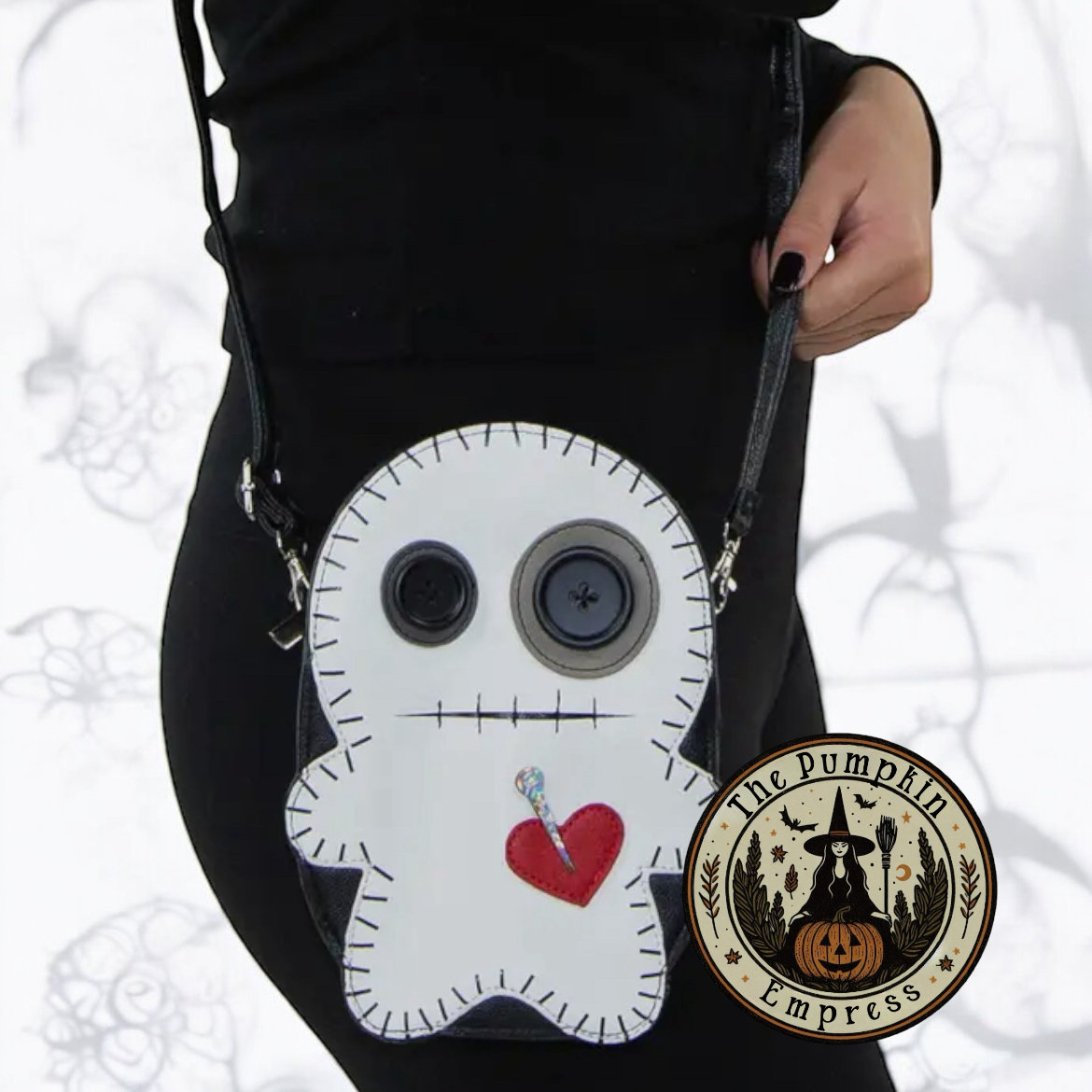 Stitched voodoo doll  crossbody purse