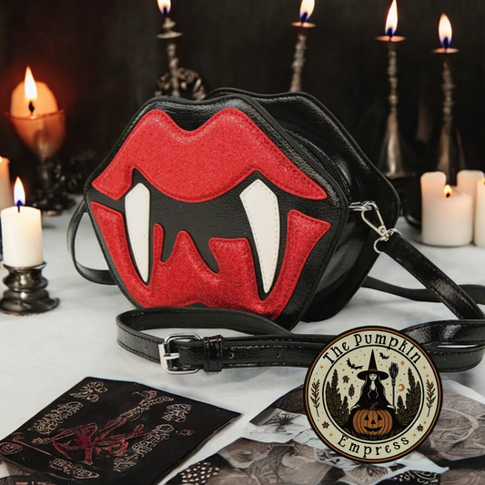 Vampire mouth crossbody purse