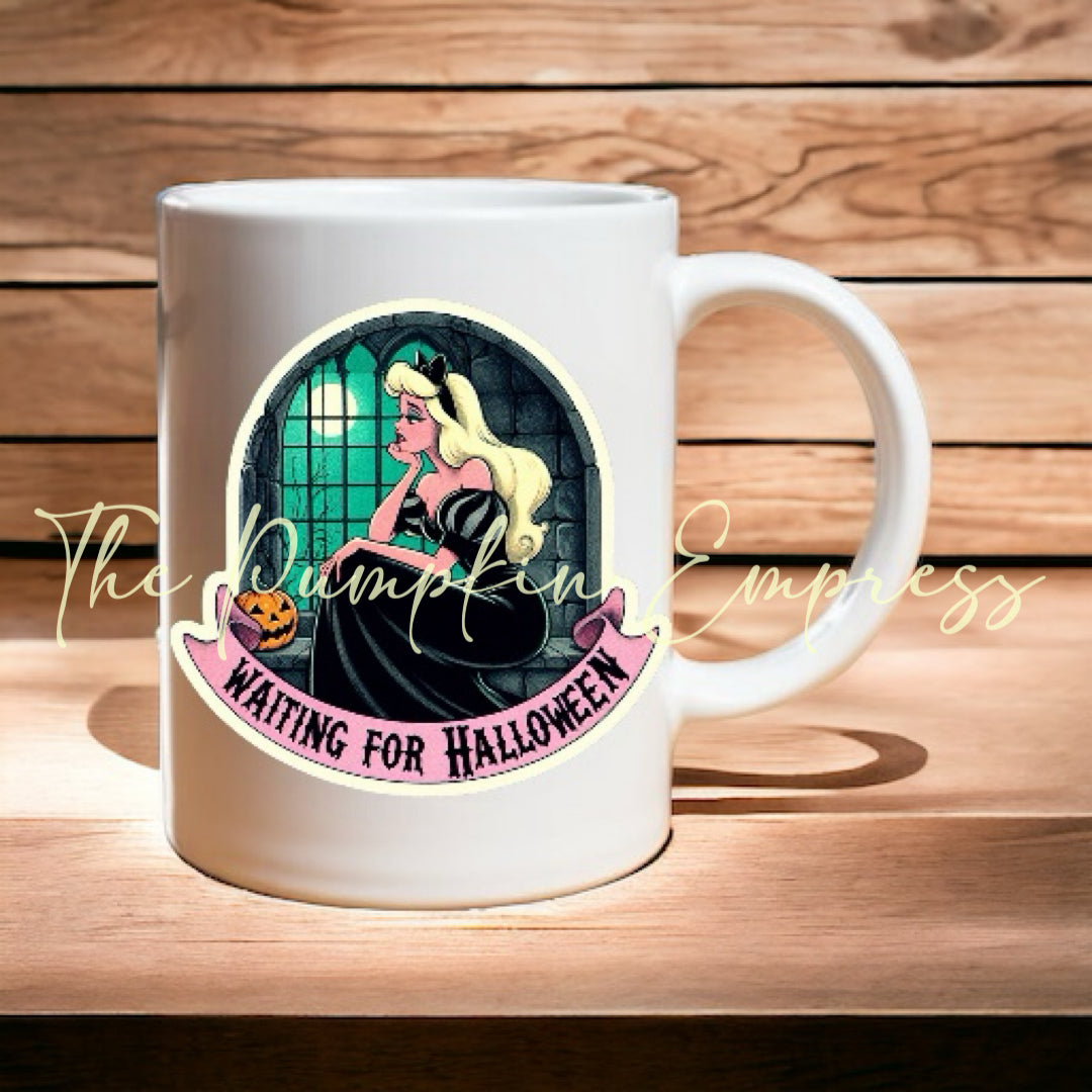 Waiting for Halloween Blonde mug