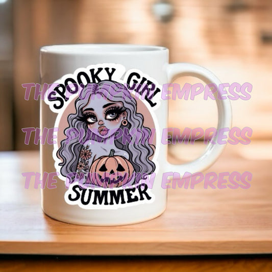 Spooky girl summer mug